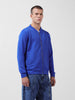 Men's Blue Regular Fit Textured Casual Sweatshirt