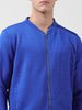 Men's Blue Regular Fit Textured Casual Sweatshirt