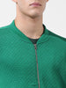 Men's Green Regular Fit Textured Casual Sweatshirt