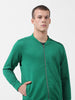 Men's Green Regular Fit Textured Casual Sweatshirt