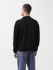 Men's Black Regular Fit Textured Casual Sweatshirt
