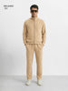 Men's Beige Relaxed Fit  Solid Casual Coordinates