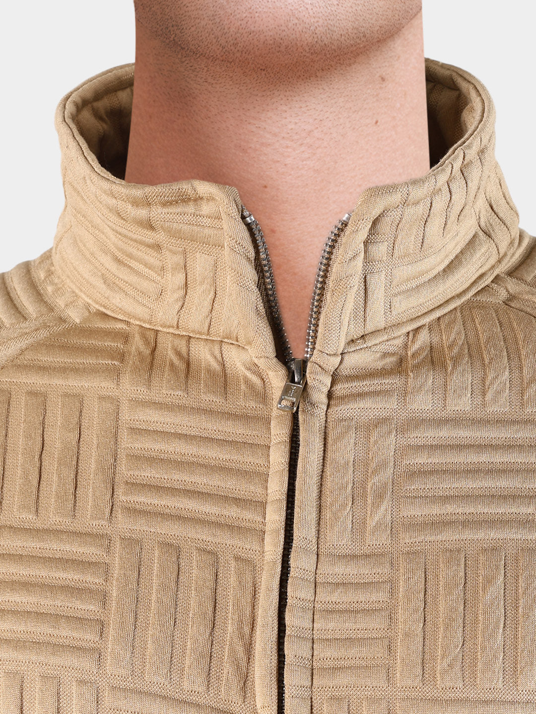 Men's Beige Relaxed Fit  Solid Casual Coordinates