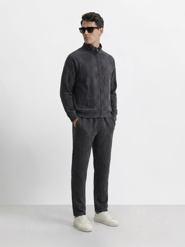 Men's Black Relaxed Fit Solid Casual Coordinates