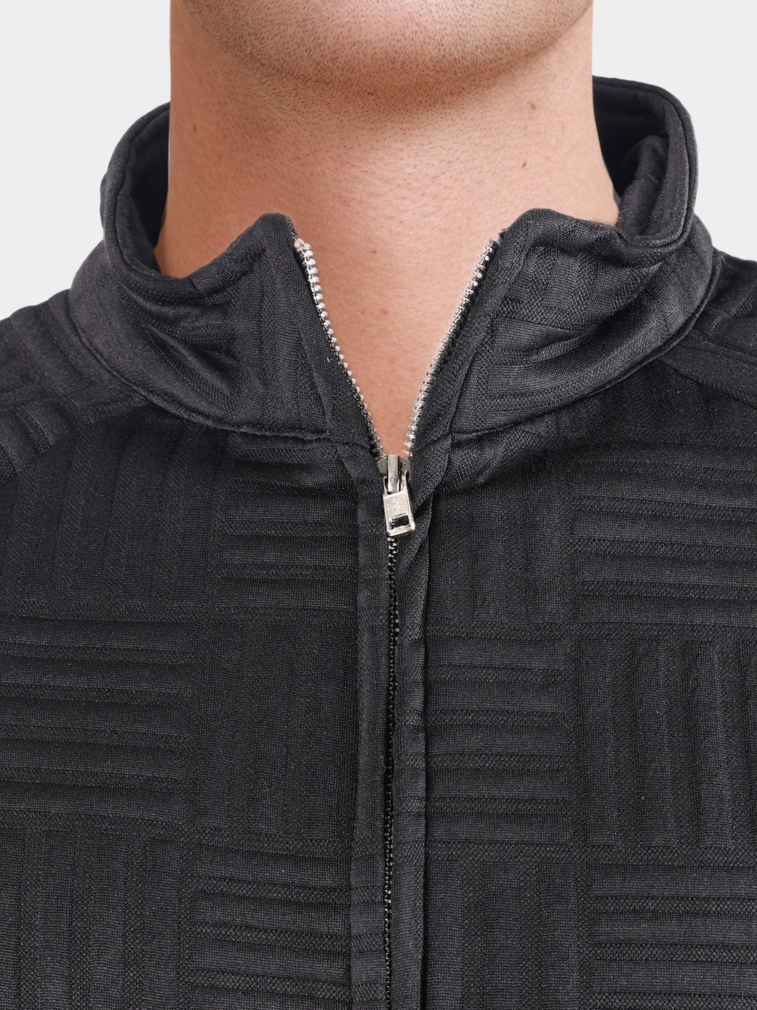 Men's Black Relaxed Fit Solid Casual Coordinates