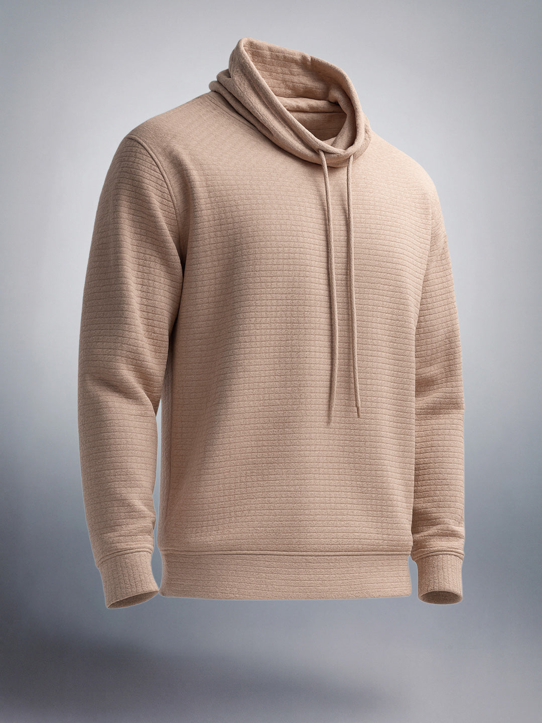 Men's Beige Relaxed Fit Solid Street Wear Sweat Shirt
