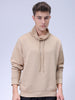 Men's Beige Relaxed Fit Textured Street Sweatshirt