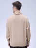 Men's Beige Relaxed Fit Textured Street Sweatshirt
