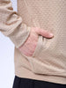 Men's Beige Relaxed Fit Textured Street Sweatshirt