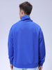 Men's Blue Relaxed Fit Textured Street Sweatshirt