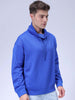 Men's Blue Relaxed Fit Textured Street Sweatshirt