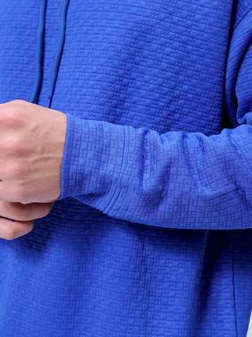 Men's Blue Relaxed Fit Textured Street Sweatshirt
