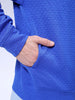 Men's Blue Relaxed Fit Textured Street Sweatshirt