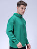 Men's Green Relaxed Fit Textured Street Sweatshirt