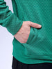 Men's Green Relaxed Fit Textured Street Sweatshirt