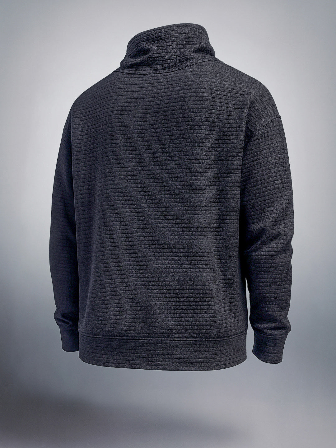 Men's Black Relaxed Fit Textured Street Sweatshirt