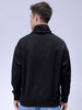 Men's Black Relaxed Fit Textured Street Sweatshirt