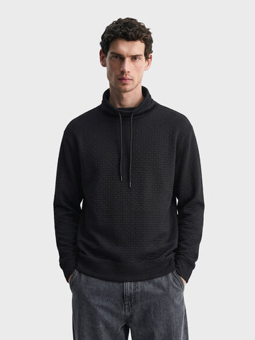 Men's Black Relaxed Fit Solid Street Wear Sweatshirts
