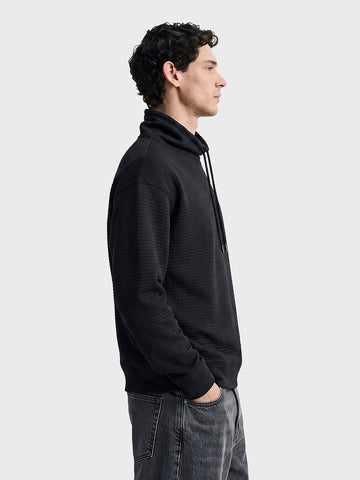 Men's Black Relaxed Fit Solid Street Wear Sweatshirts