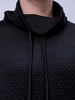 Men's Black Relaxed Fit Textured Street Sweatshirt