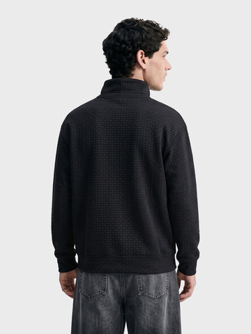 Men's Black Relaxed Fit Solid Street Wear Sweatshirts