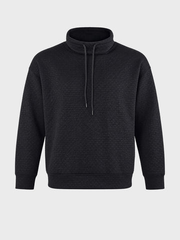 Men's Black Relaxed Fit Solid Street Wear Sweatshirts