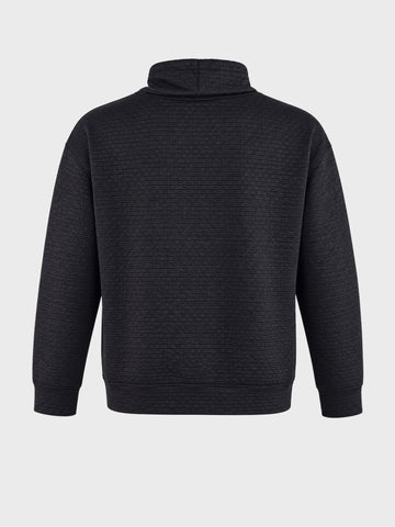Men's Black Relaxed Fit Solid Street Wear Sweatshirts