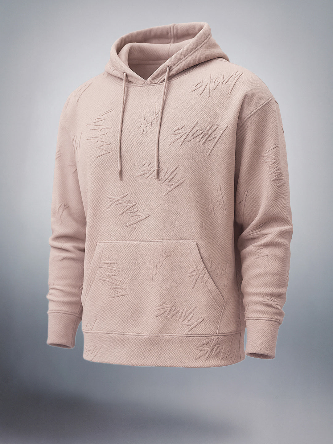 Men's Grey Relaxed Fit Textured Casual Sweatshirt