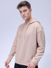 Men's Grey Relaxed Fit Textured Casual Sweatshirt