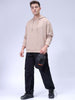 Men's Grey Relaxed Fit Textured Casual Sweatshirt