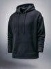 Men's Black Relaxed Fit Textured Casual Sweatshirt
