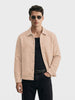 Men's Beige Regular Fit Casual Solid Shacket