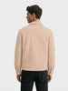 Men's Beige Regular Fit Casual Solid Shacket