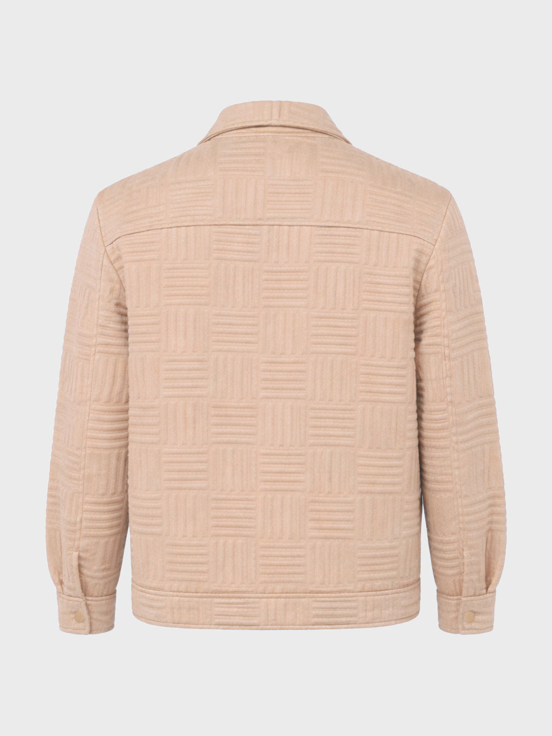 Men's Beige Regular Fit Casual Solid Shacket