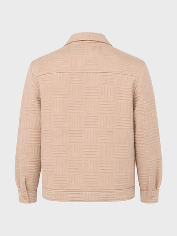 Men's Beige Regular Fit Casual Solid Shacket