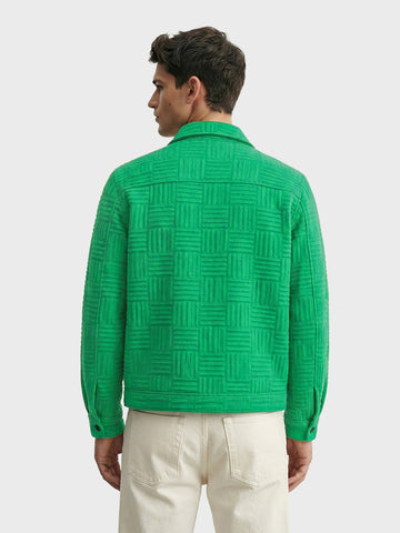 Men's Green Regular Fit Casual Solid Shacket