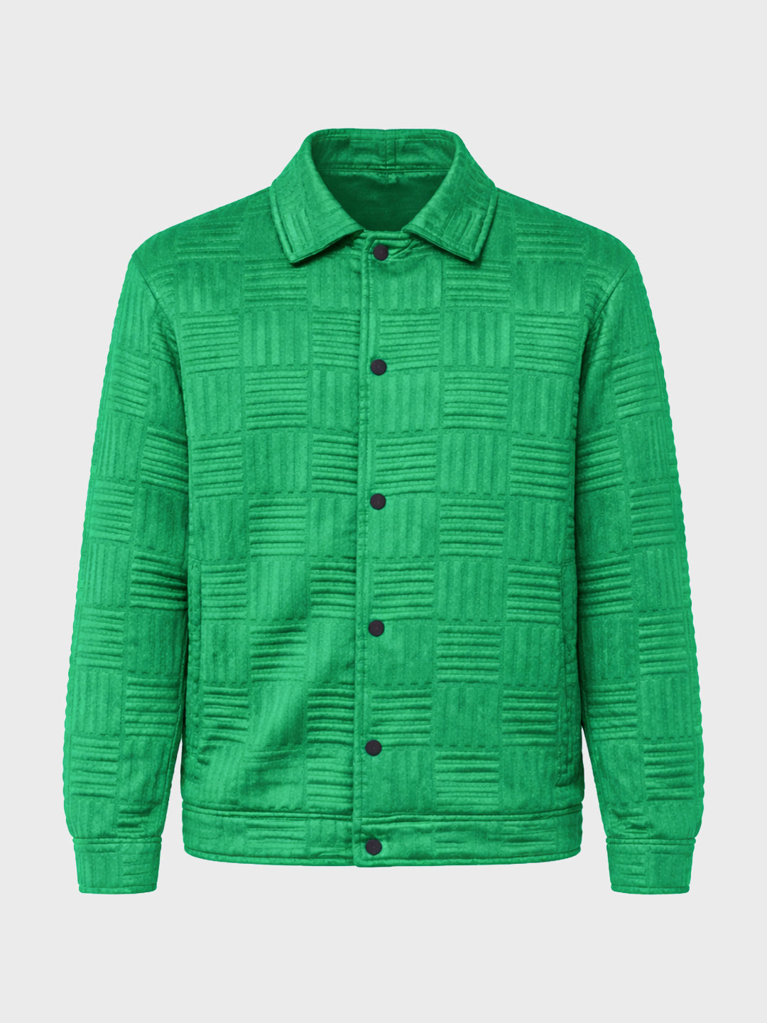 Men's Green Regular Fit Casual Solid Shacket
