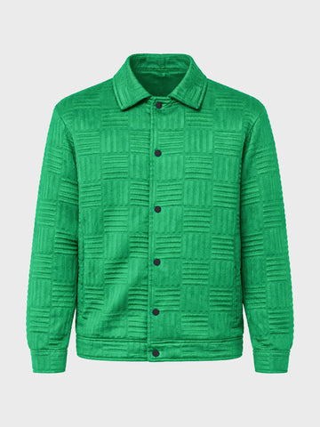 Men's Green Regular Fit Casual Solid Shacket
