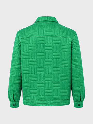 Men's Green Regular Fit Casual Solid Shacket