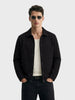 Men's Black Regular Fit Casual Solid Shacket