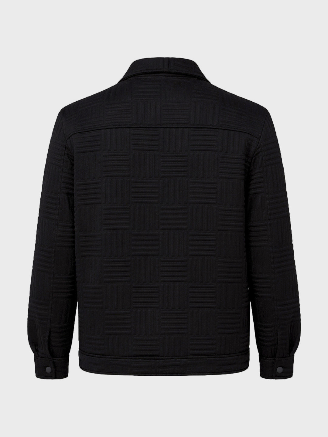 Men's Black Regular Fit Casual Solid Shacket