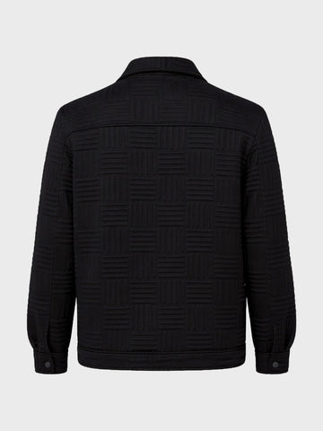 Men's Black Regular Fit Casual Solid Shacket