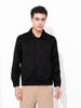 Men's Black Regular Fit Casual Solid Shacket