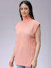 Women's Pink Loose Fit Solid Sweater