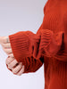 Women's Relaxed Fit Drop Shoulder High Neck Argyle Sweater