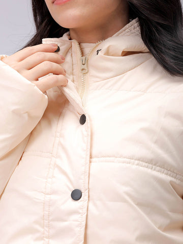Women's Yellow Relaxed Solid Quilted Jacket