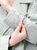 Women's Green Straight Fit Solid Trench Coat