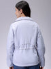 Women's Purple Regular Fit Solid Trench Coat