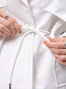 Women's White Regular Fit Solid Trench Coat