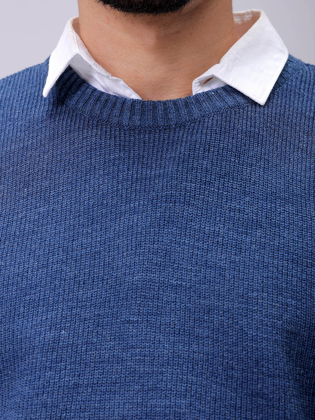Men's Indigo Oversized Solid Sweater